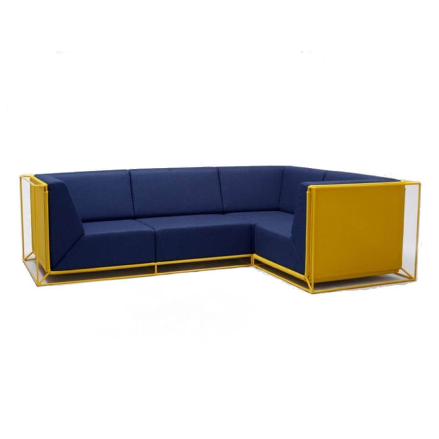 Sofa modular de diseño, Floating azul amarillo