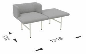 Módulo sofá 2 plazas (con y sin respaldo)