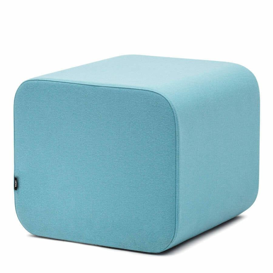 Pouf cuadrado de diseño, Celoo tapizado azul