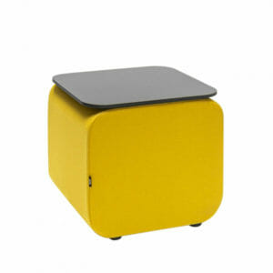 Mesa cuadrada de centro de diseño, Celoo amarilla grafito