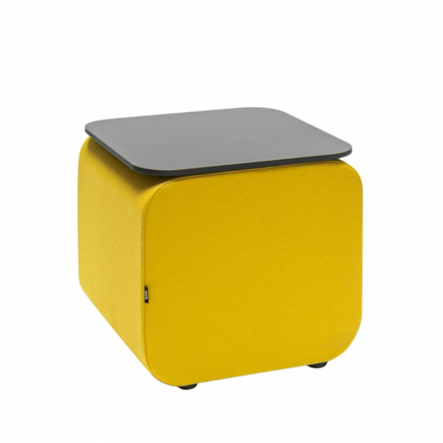Mesa cuadrada de centro de diseño, Celoo amarilla grafito