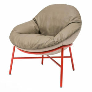 Silla lounge de diseño, cuatro patas, Oyster beige