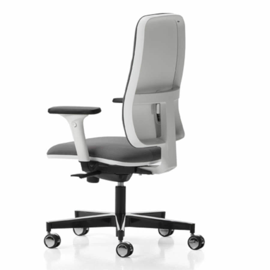 Silla oficina operativa ergonómica Win malla blanca asiento gris