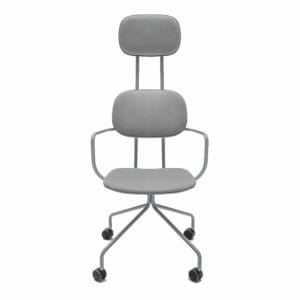 Silla operativa home-office de diseño minimalista, New School Tela gris