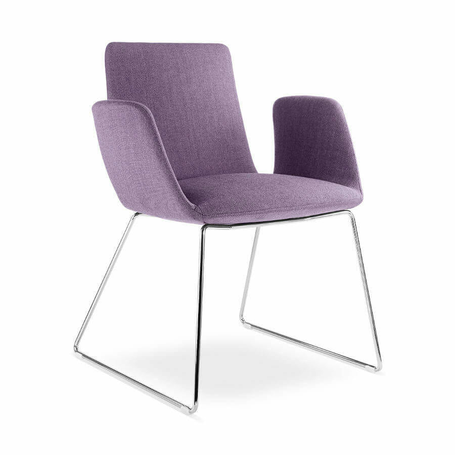 Silla auxiliar multifuncional de diseño, de pata patin, Harmony Modern Purpura